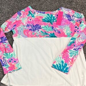 Lilly Pulitzer Pink and Blue Long Sleeve Tee